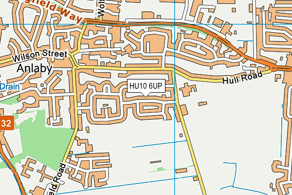 HU10 6UP map - OS VectorMap District (Ordnance Survey)