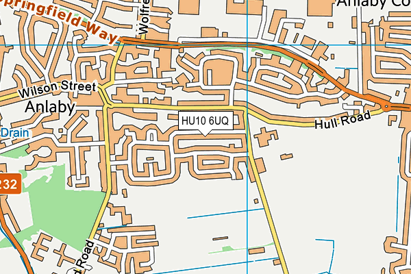 HU10 6UQ map - OS VectorMap District (Ordnance Survey)