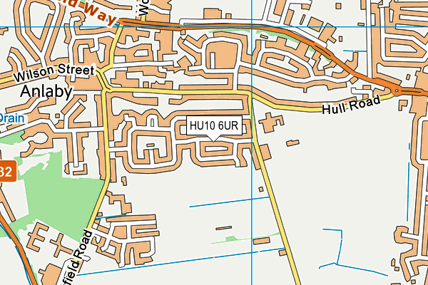 HU10 6UR map - OS VectorMap District (Ordnance Survey)