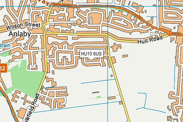HU10 6US map - OS VectorMap District (Ordnance Survey)