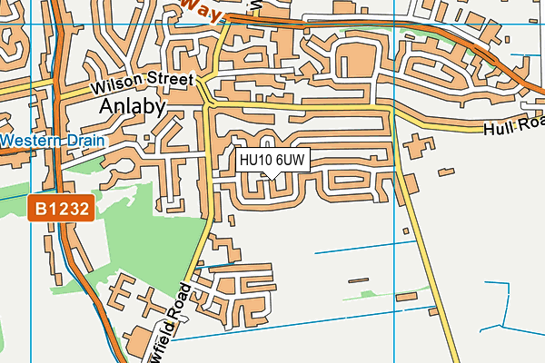 HU10 6UW map - OS VectorMap District (Ordnance Survey)
