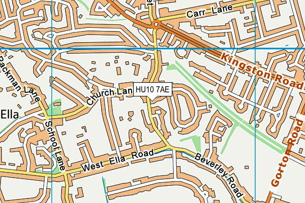HU10 7AE map - OS VectorMap District (Ordnance Survey)