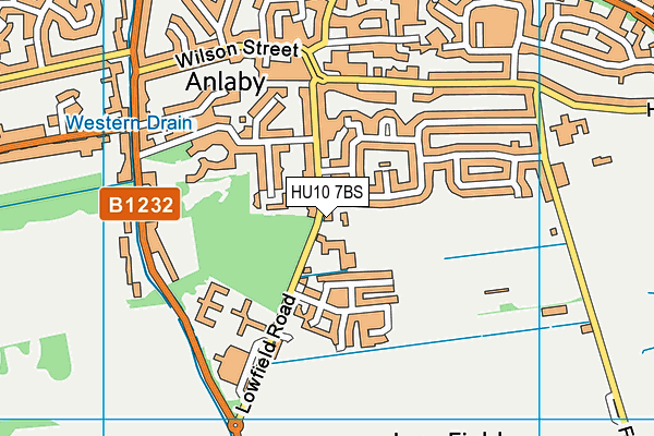 HU10 7BS map - OS VectorMap District (Ordnance Survey)