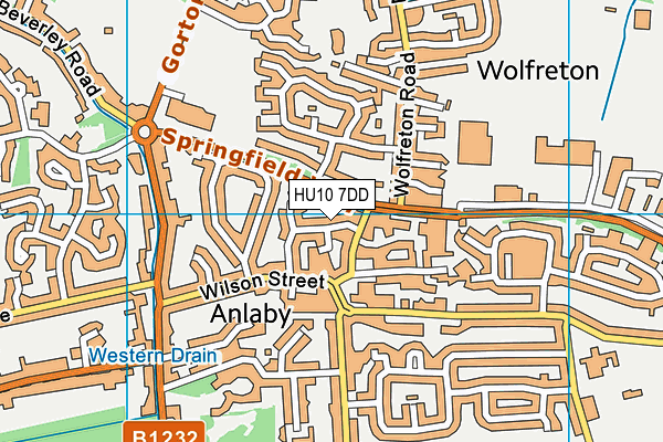 HU10 7DD map - OS VectorMap District (Ordnance Survey)