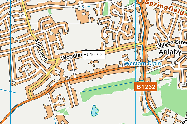 HU10 7DJ map - OS VectorMap District (Ordnance Survey)