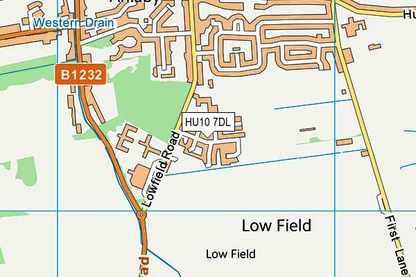 HU10 7DL map - OS VectorMap District (Ordnance Survey)
