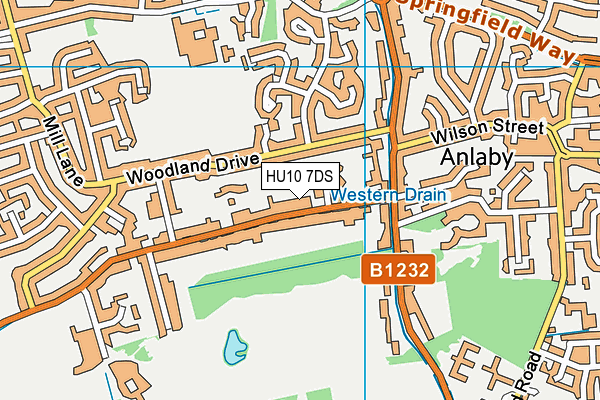 HU10 7DS map - OS VectorMap District (Ordnance Survey)