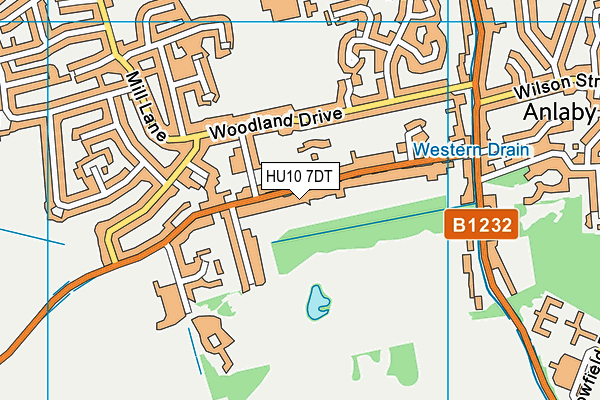 HU10 7DT map - OS VectorMap District (Ordnance Survey)