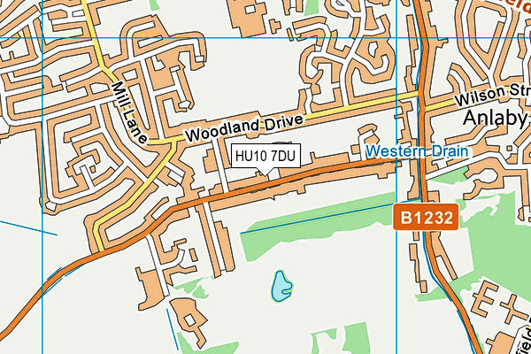 HU10 7DU map - OS VectorMap District (Ordnance Survey)
