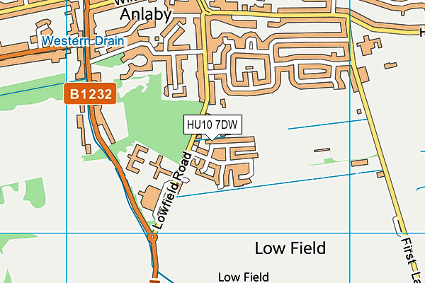 HU10 7DW map - OS VectorMap District (Ordnance Survey)