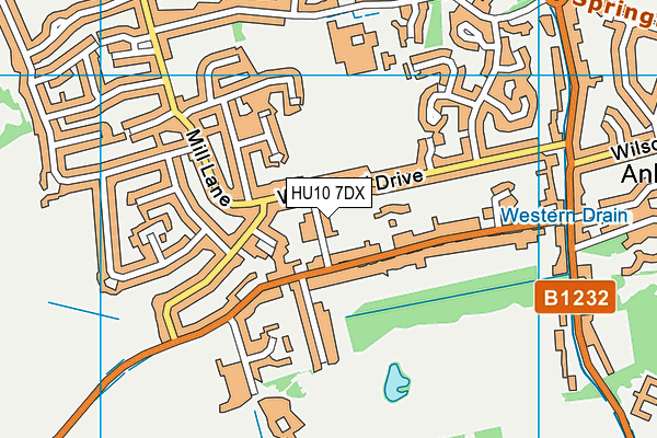 HU10 7DX map - OS VectorMap District (Ordnance Survey)