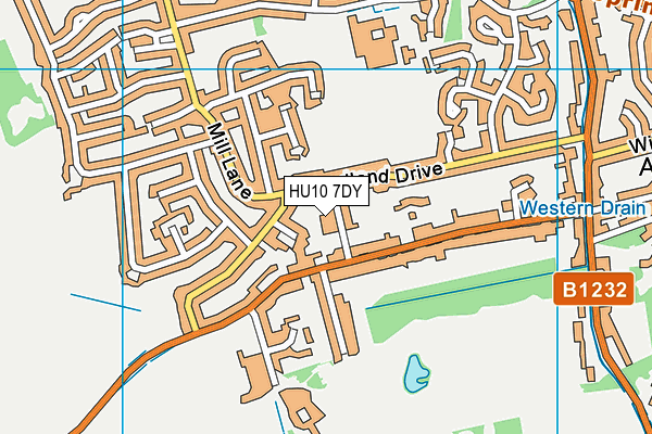 HU10 7DY map - OS VectorMap District (Ordnance Survey)