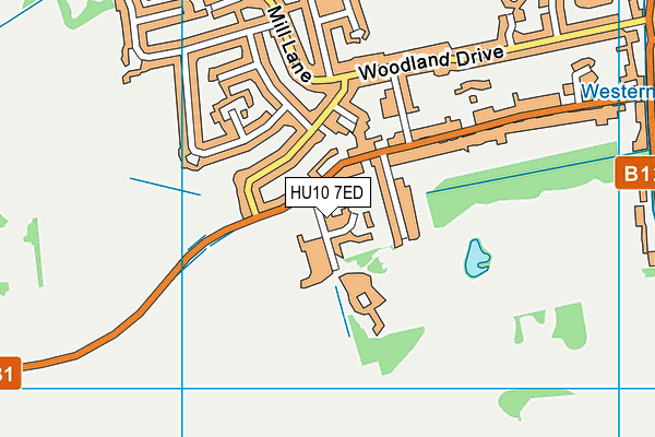 HU10 7ED map - OS VectorMap District (Ordnance Survey)