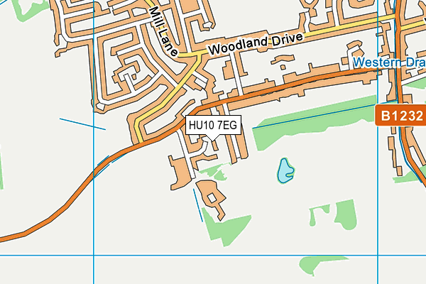 HU10 7EG map - OS VectorMap District (Ordnance Survey)