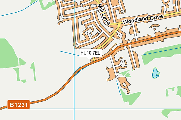 HU10 7EL map - OS VectorMap District (Ordnance Survey)
