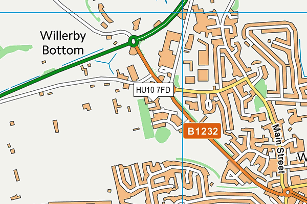 HU10 7FD map - OS VectorMap District (Ordnance Survey)