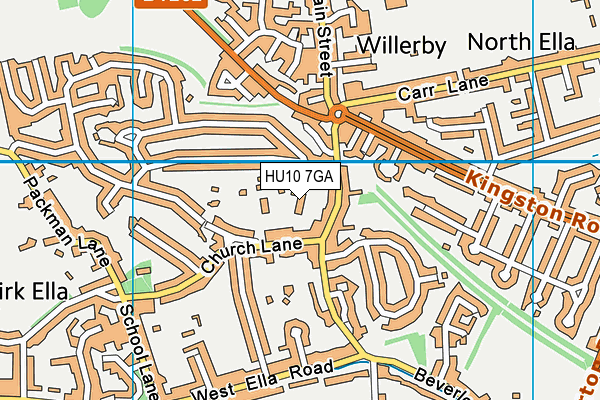 HU10 7GA map - OS VectorMap District (Ordnance Survey)
