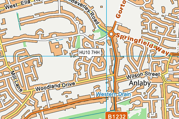 HU10 7HH map - OS VectorMap District (Ordnance Survey)