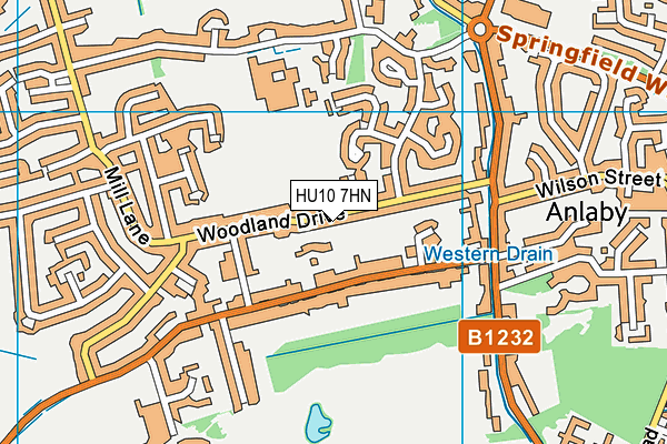 HU10 7HN map - OS VectorMap District (Ordnance Survey)