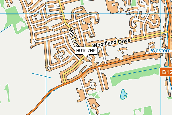 HU10 7HP map - OS VectorMap District (Ordnance Survey)