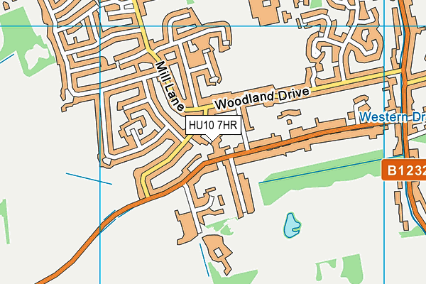 HU10 7HR map - OS VectorMap District (Ordnance Survey)