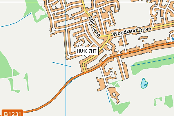 HU10 7HT map - OS VectorMap District (Ordnance Survey)
