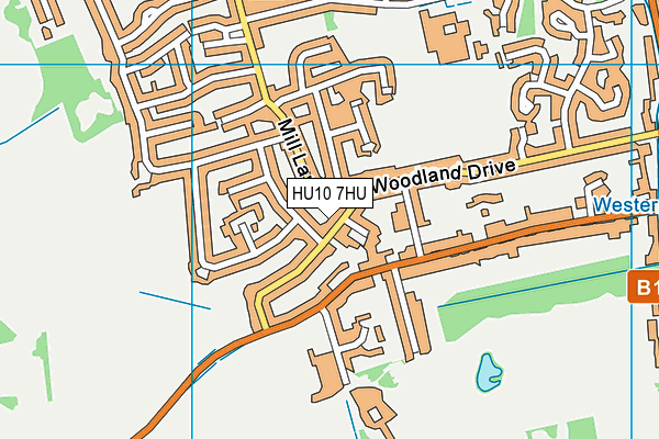 HU10 7HU map - OS VectorMap District (Ordnance Survey)