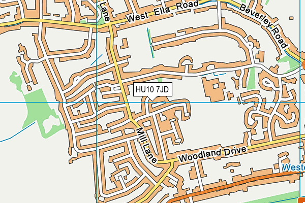 HU10 7JD map - OS VectorMap District (Ordnance Survey)