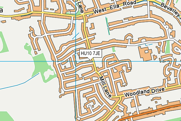 HU10 7JE map - OS VectorMap District (Ordnance Survey)