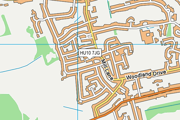 HU10 7JG map - OS VectorMap District (Ordnance Survey)