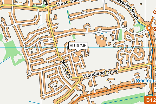 HU10 7JH map - OS VectorMap District (Ordnance Survey)