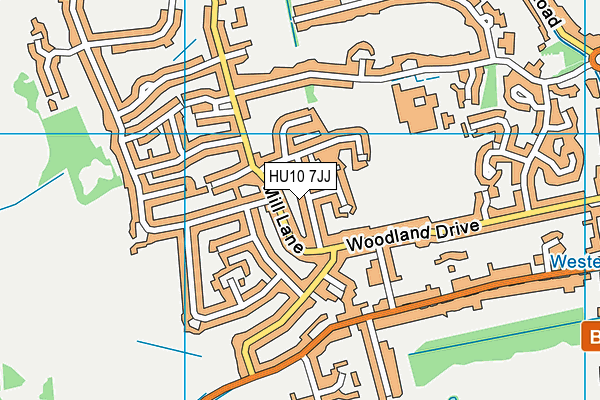 HU10 7JJ map - OS VectorMap District (Ordnance Survey)
