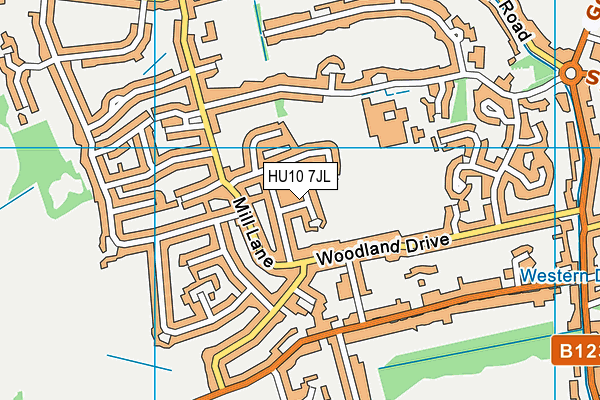 HU10 7JL map - OS VectorMap District (Ordnance Survey)