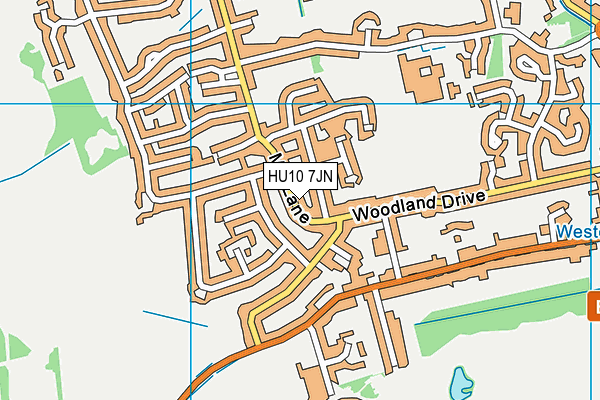 HU10 7JN map - OS VectorMap District (Ordnance Survey)