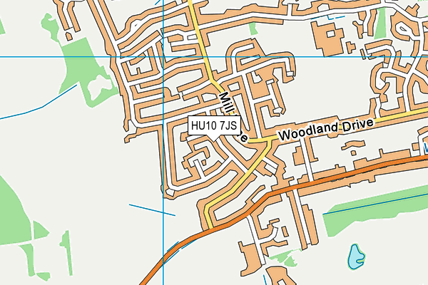 HU10 7JS map - OS VectorMap District (Ordnance Survey)
