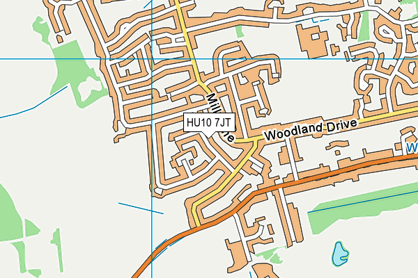 HU10 7JT map - OS VectorMap District (Ordnance Survey)