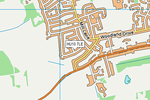 HU10 7LE map - OS VectorMap District (Ordnance Survey)