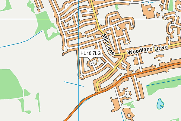 HU10 7LG map - OS VectorMap District (Ordnance Survey)