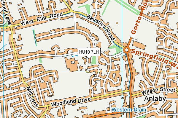 HU10 7LH map - OS VectorMap District (Ordnance Survey)