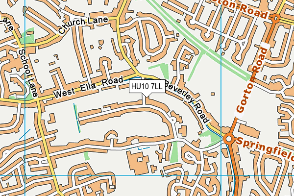 HU10 7LL map - OS VectorMap District (Ordnance Survey)