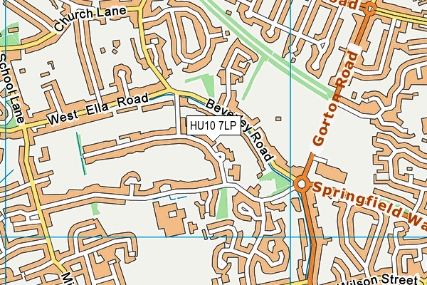 HU10 7LP map - OS VectorMap District (Ordnance Survey)