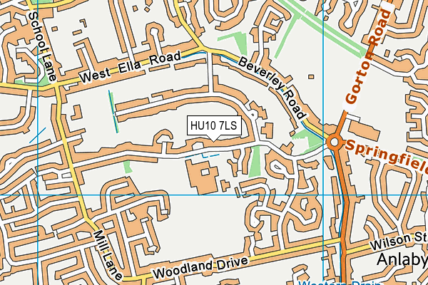 HU10 7LS map - OS VectorMap District (Ordnance Survey)