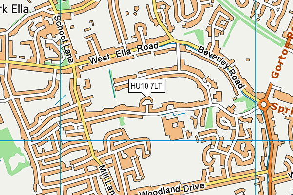 HU10 7LT map - OS VectorMap District (Ordnance Survey)