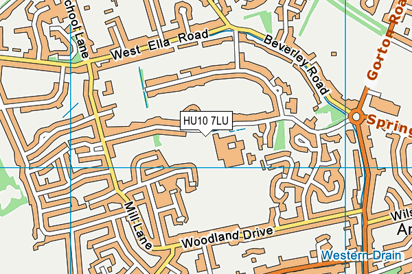 Wolfreton School (Upper School) (Closed) map (HU10 7LU) - OS VectorMap District (Ordnance Survey)