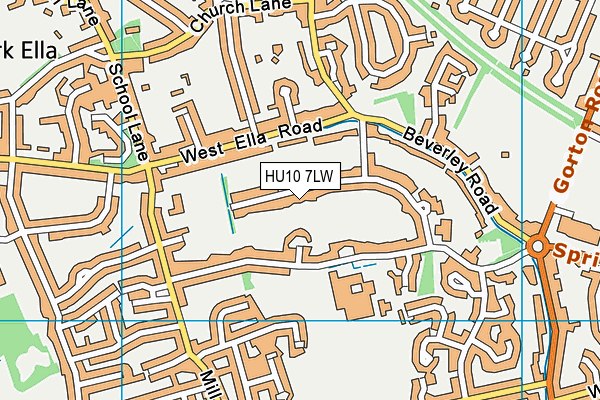 HU10 7LW map - OS VectorMap District (Ordnance Survey)