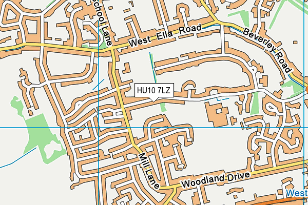 HU10 7LZ map - OS VectorMap District (Ordnance Survey)