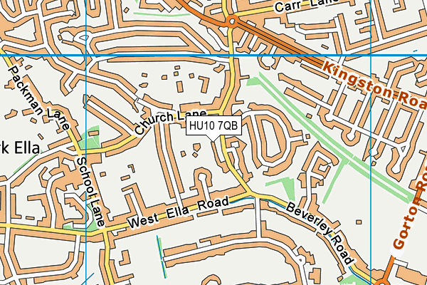 HU10 7QB map - OS VectorMap District (Ordnance Survey)
