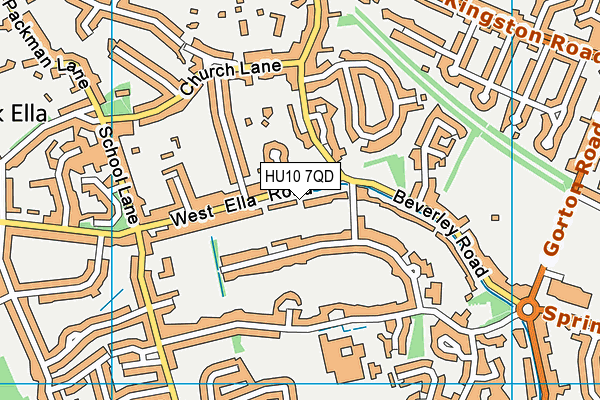 HU10 7QD map - OS VectorMap District (Ordnance Survey)