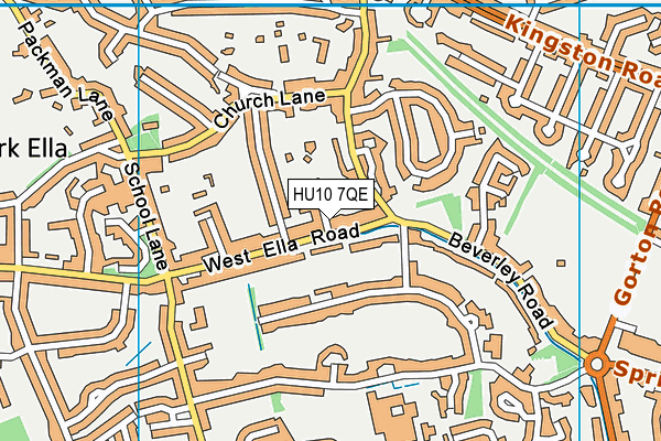 HU10 7QE map - OS VectorMap District (Ordnance Survey)