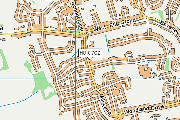 HU10 7QZ map - OS VectorMap District (Ordnance Survey)